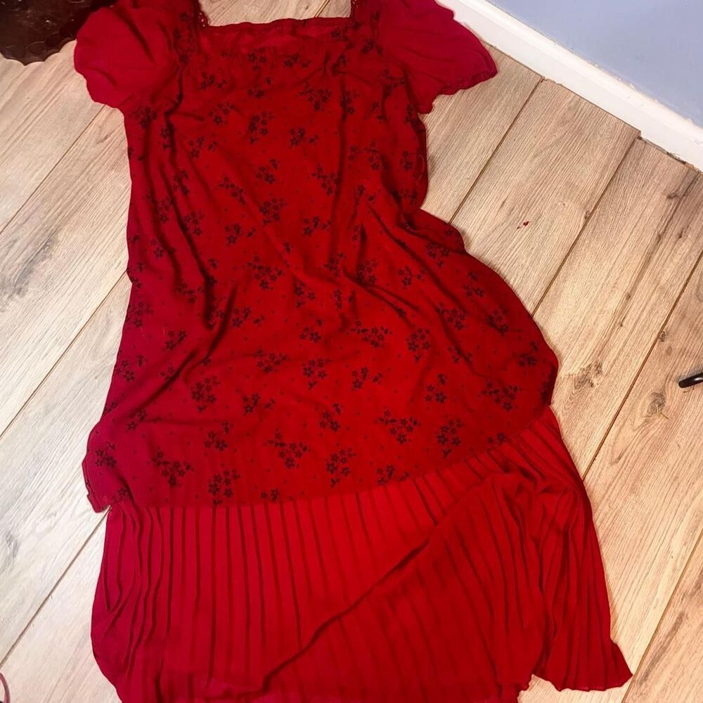 Shein-curve-plus Women's Red Summer-dresses